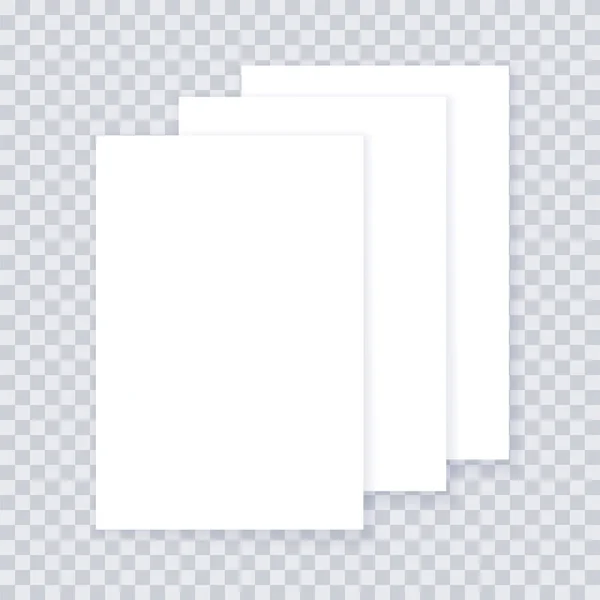 Leere Papierseiten Realistische Aktenstapel Attrappen Leere Buchstabenstapel Weißes Laken Für — Stockvektor
