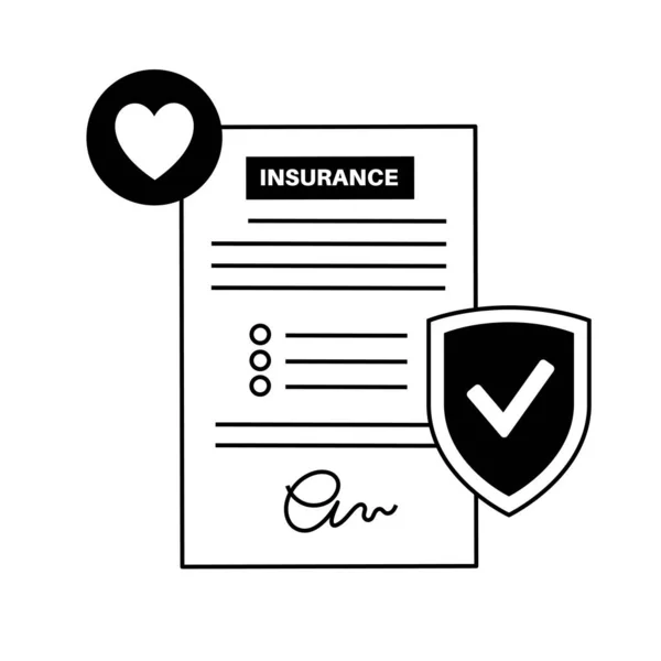 Formulaire Assurance Maladie Concept Santé Protection Vie Document Accord Plan — Image vectorielle