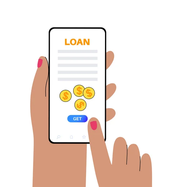 Loan Online Web Form Borrowed Money Bank Internet Individuals Organizations — Stock Vector