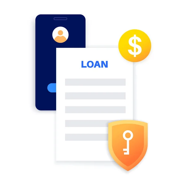 Empréstimo Line Web Form Pediu Dinheiro Emprestado Banco Pela Internet —  Vetores de Stock
