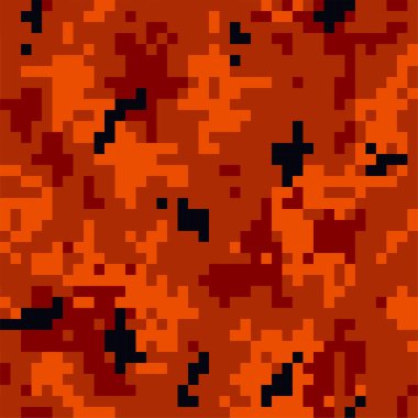 Koyu kırmızı kamuflaj kusursuz desen. Dijital piksel fayanslar. Kan askeri tekstil. Modern kamuflaj üniforması, sokak kıyafetleri kumaşı. Çoklu renkli askeri ya da moda duvar kağıdı düz vektör çizimi.