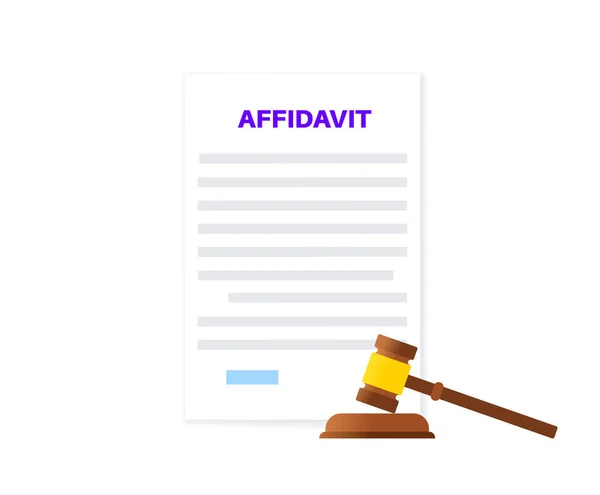 Affidavit Statement Paper Document Oath Affirmation Concept Written Legal Declaration — Wektor stockowy