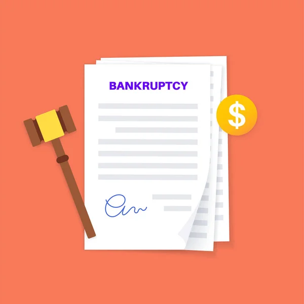 Bankruptcy Form Paper Document Inability Pay Debts Creditors Financial Distress — Wektor stockowy