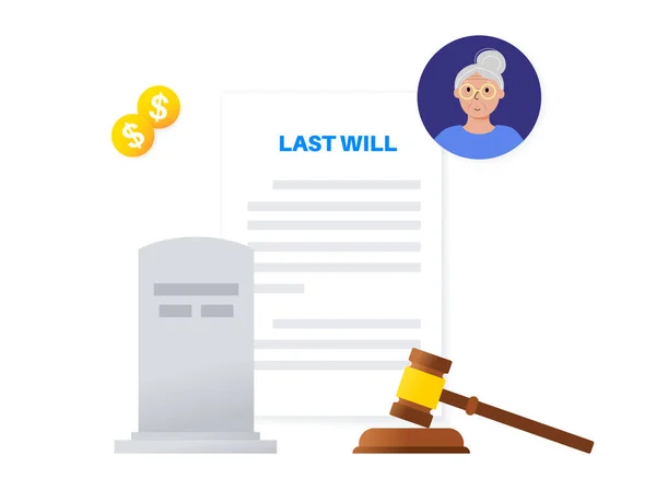 Last Weel Form Paper Document Legal Work Lawyer Consultation Death — Διανυσματικό Αρχείο