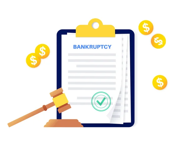 Bankruptcy Form Paper Document Inability Pay Debts Creditors Financial Distress — Vettoriale Stock