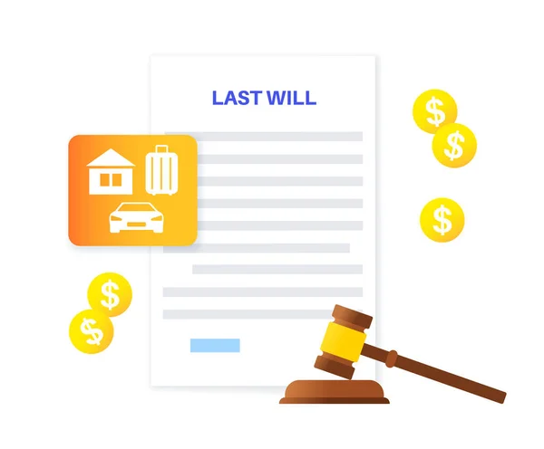 Last Weel Form Paper Document Legal Work Lawyer Consultation Death — Vettoriale Stock
