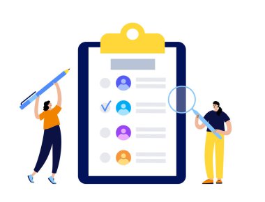 Election process, people choose the president, members of parliament or congressmen from candidats. Electoral system in representative democracy country. Vote on paper ballot flat vector illustration