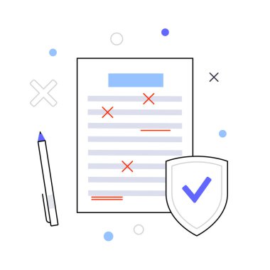 Grammar editing concept. Document with errors and corrections. Page with mistake in text, proofread and spell check. Incorrect writing. Red line marks flat vector illustration for school education.