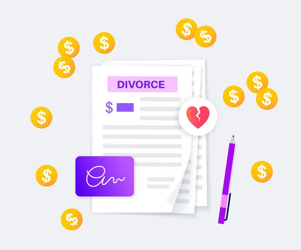 Divorce Certificate Concept Terminating Marriage Marital Union Marriage Cancellation Documents —  Vetores de Stock
