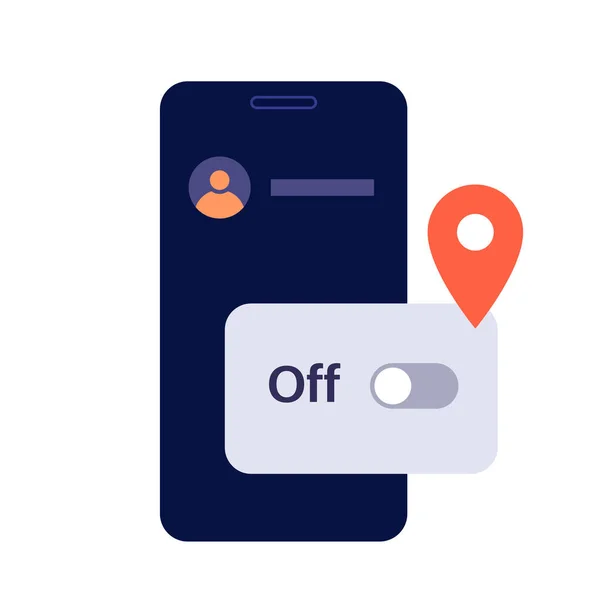 Inactive Gps Service Location Settings Unable Detect Geolocation Smartphone Geoposition — Stok Vektör