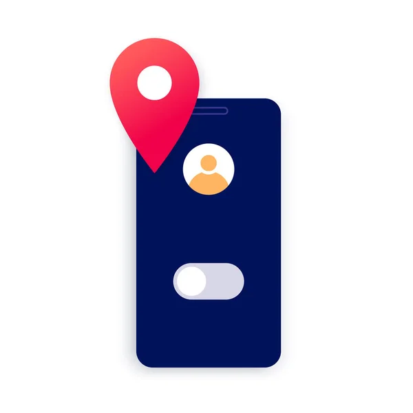 Inactive Gps Service Location Settings Unable Detect Geolocation Smartphone Geoposition — Vetor de Stock