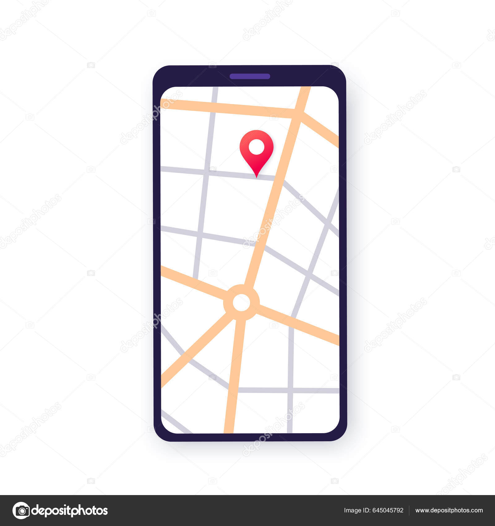 Красная Булавка Карте Настройки Местоположения Смартфоне Активация.