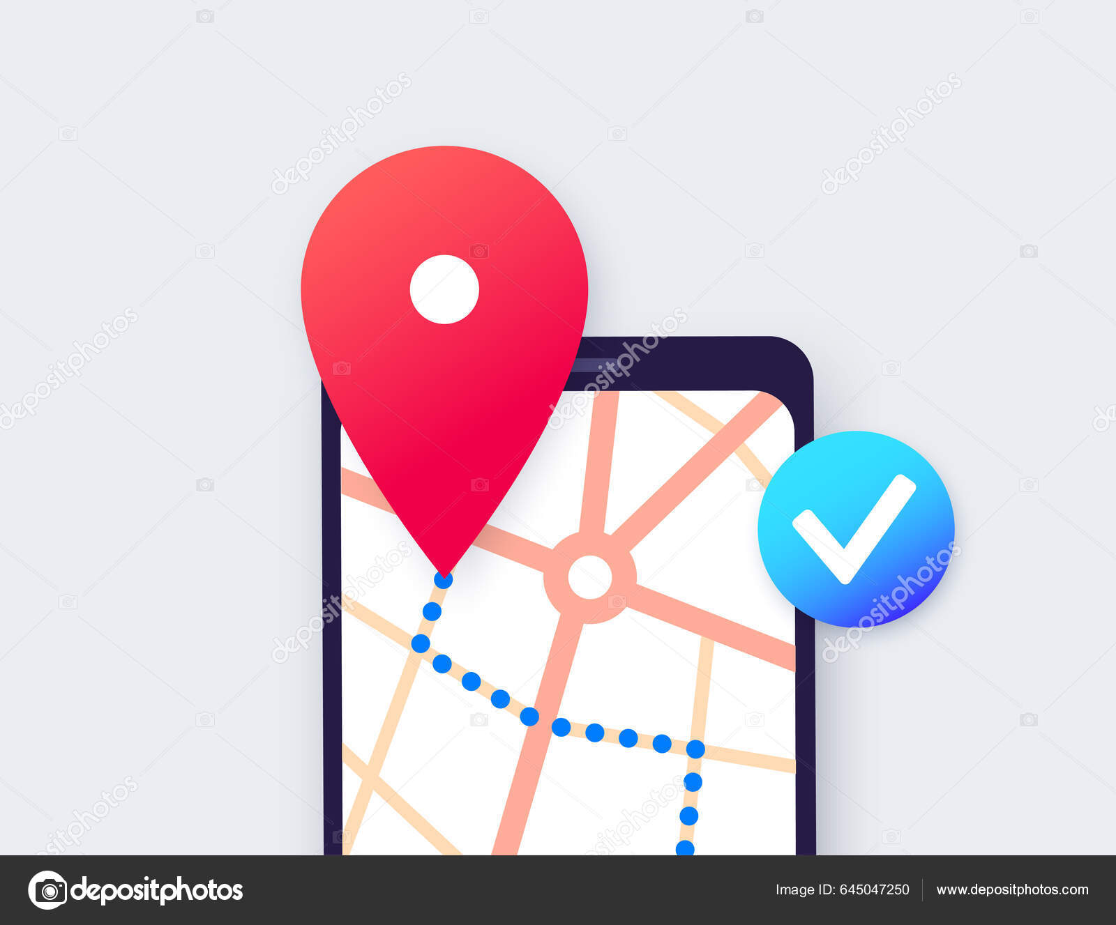 Приложение Gps Карты Смартфона Навигация Городской Улице Маршрут.