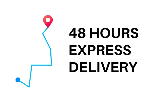 Consegna Espressa Ore Spedizione Due Giorni Servizio Logistico Online Itinerario — Vettoriale Stock