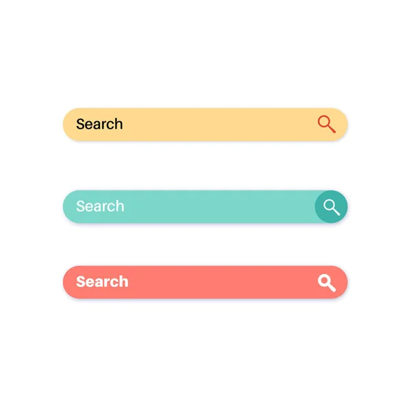 Sök Bar Element Webbplats Eller App Frågefältet Hitta Knappen Användaren — Stock vektor
