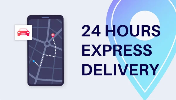 Consegna Express Ore Giorno Dopo Spedizione Servizio Logistico Online Itinerario — Vettoriale Stock