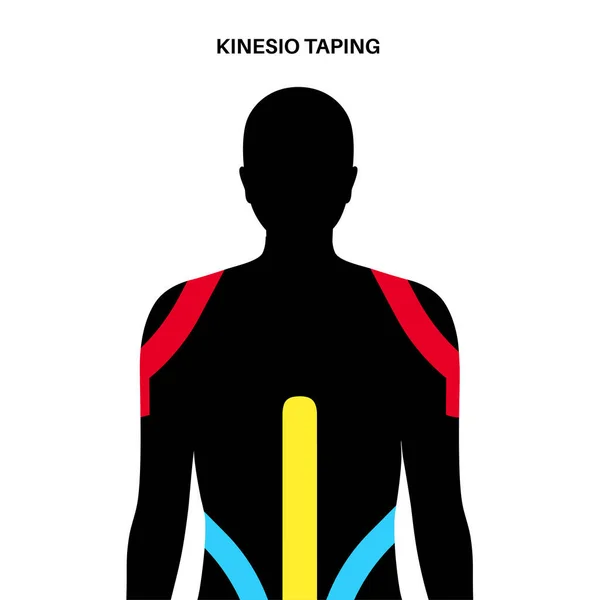 Elastic Therapeutic Tape Kinesiology Tape Shoulder Abdomen Method Elastic Strip — Stock Vector