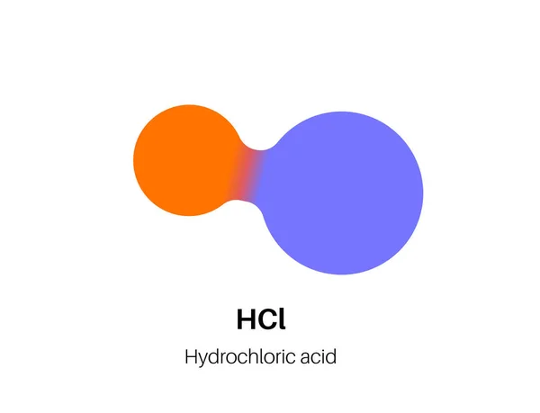 Hydrochloric Acid Chemical Formula Muriatic Acid Spirits Salt Hcl Molecular — Stock Vector