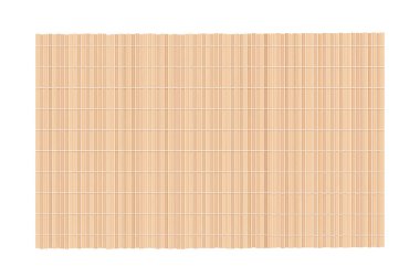 Makisu bambu suşi paspası, yemek hazırlama aracı. Geleneksel Japon, Çin ve Asya yemekleri. Esnek silindirli, maki yapıyor. Tahta şeritlerden gelen desen, doğal malzeme dokusu vektör çizimi