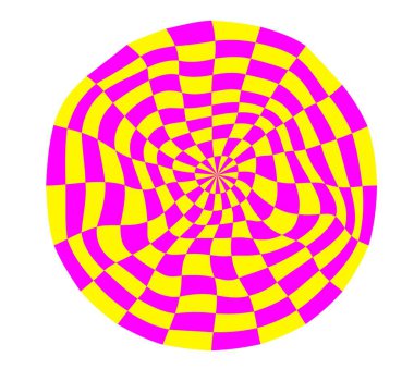 Psikedelik dama tahtası küresi. Y-2k tarzında karşıtlık renkleri içeren görsel olarak çarpıcı bir tasarım. Garip spiral şekiller. Optik illüzyon deseni, retro sanat, büyüleyici görsel vektör çizimi