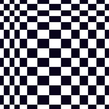 Psikedelik dama tahtası ya da yarış bayrağı. Siyah beyaz renkler içeren çarpıcı bir tasarım. Geometrik şekiller. Optik illüzyonlar, retro sanat, büyüleyici görsel vintage illüstrasyon