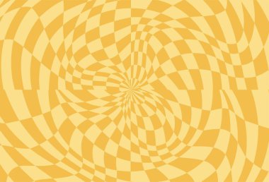 Psikedelik dama tahtası, mozaik süs. Pastel renkler içeren göz alıcı bir tasarım. Geometrik şekiller. Optik illüzyonlar, retro sanat, büyüleyici görsel vintage illüstrasyon