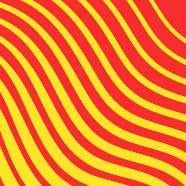 Katalonya bayrağı tarzında dalgalar ya da Senyera posteri. Sarı arka planda kırmızı çizgiler. Katalan kimliği ve gurur. Bölgeler bağımsızlık, özerklik ve kültür mirası illüstrasyonu için mücadele ediyor