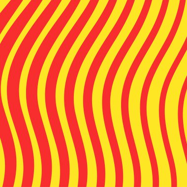 Katalonya bayrağı tarzında dalgalar ya da Senyera posteri. Sarı arka planda kırmızı çizgiler. Katalan kimliği ve gurur. Bölgeler bağımsızlık, özerklik ve kültür mirası illüstrasyonu için mücadele ediyor