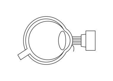 Lazer göz ameliyatı ikonu. Görüş bozukluğu, miyopluk, miyopluk ve astigmatizm sorunları. Acısız bir işlem korneayı, insan gözü anatomik düz vektör çizimini yeniden şekillendirir.