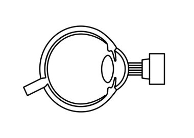 LASIK laser eye surgery icon. Correction of vision issues nearsightedness, farsightedness, and astigmatism. Safe painless procedure reshapes the cornea, human eye anatomical flat vector illustration clipart