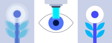 LASIK laser eye surgery infographic. Correction of vision issues nearsightedness, farsightedness, astigmatism. Safe painless procedure reshapes cornea, human eye anatomical flat vector illustration clipart