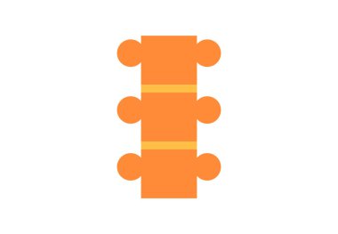 Belkemiği anatomik posteri. Omurga merkezi ya da kiropraktör kliniği için logo ya da ikon. Omurgalar arası foramen, boyun, göğüs ve bel bölgeleri insan omurları düz vektör medikal illüstrasyon.