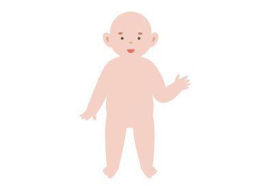 Beyaz arka planda el sallayan bir çocuğun silüeti. Minimalist yeni doğan vektör çizimi selamlamayı, çocukluğu ya da yalnızlığı simgeliyor. Bebeğin izole edilmiş pediatrik figürü..