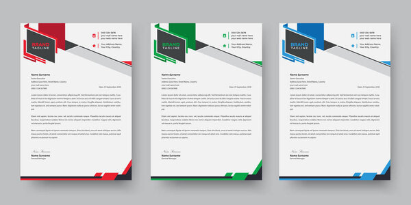Modern business letterhead, stationery and brand identity template design