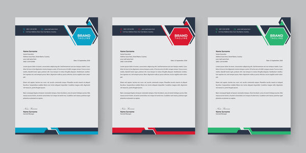 Modern business letterhead, stationery and brand identity template design
