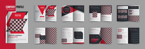 Design Modelo Perfil Empresa Páginas Design Modelo Brochura Empresa Negócios —  Vetores de Stock
