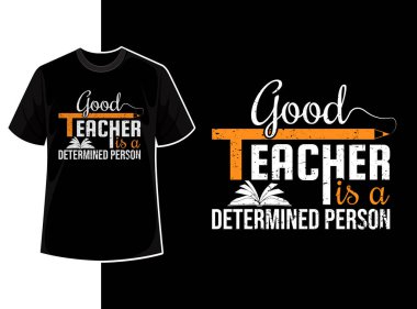 Klasik tipografi öğretmeni t-shirt tasarım şablonu öğretmenler günü motivasyon alıntısı ve vektör