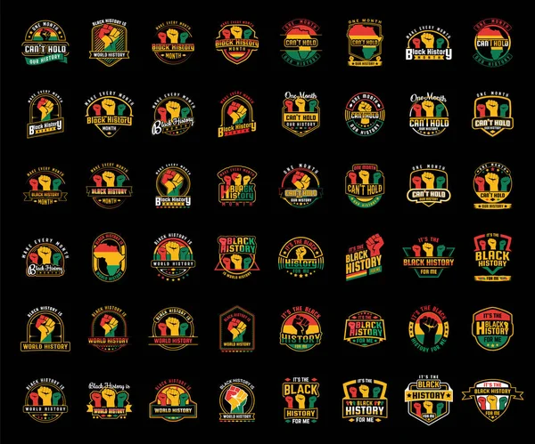 Месяц Черной Истории Футболка Дизайн Мега Пакет Типографикой Черная История — стоковый вектор