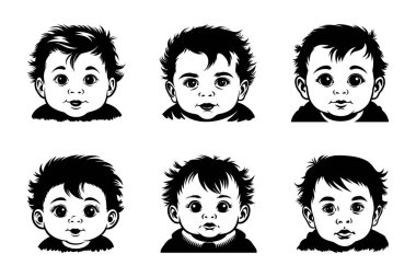 Beyaz arkaplanlı bebek silueti dizayn paketi