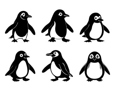 Penguin silhouette design in vector style with a white background clipart