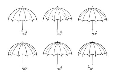 Umbrella silhouette design bundle set in vector style clipart