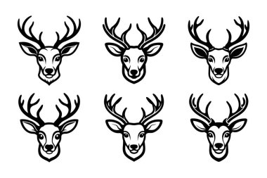 Vektör Klip Sanat Biçiminde Geyik Silueti Paketi