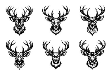 Vektör Klip Sanat Biçiminde Geyik Silueti Paketi