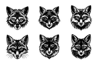 Vektör Klip Sanatı Biçiminde Fox Siluet Paketi