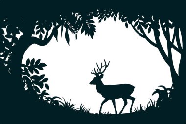 Vektör Klip Sanat Biçiminde Geyik Silueti Paketi