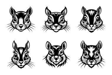 Vektör Klip Sanatı Biçiminde Sincap Siluet Paketi