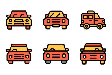 Vektör biçiminde araba simgesi paketi