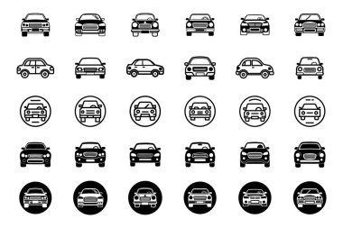 Vektör biçiminde araba simgesi paketi