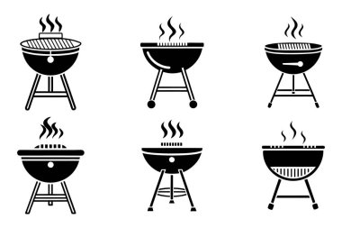 Barbekü simgesi demeti vektör biçiminde dizayn edildi