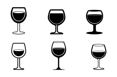 Şarap cam simgesi bohçası vektör biçiminde dizayn edildi